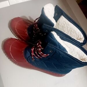 Red and Blue Winter Boots